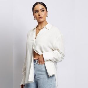 NWT Meshki OPHELIA Linen Button Up Shirt